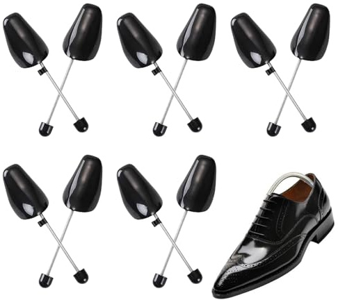 5 Paires Embauchoir Chaussures Homme et Femme D'embauchoirs en Plastique à Longueur Réglable Embauchoirs Chaussures avec Ressort Spirale pour Chaussures de Sport Chaussures en Cuir Taille 40-47 (Noir)