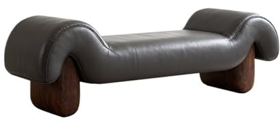 GEK208130 Modern Ledersofa im Wohnzimmer, Lange Bank, Holzbank am Fußende des Bettes Schlafzimmer Dekorativ(Klein)