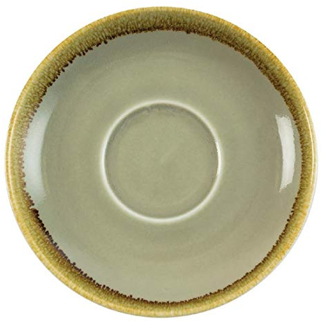 Olympia Kiln Cappuccino Saucer Moss 160mm Set of 6 - Porcelain Coffee Cup Plates GP481