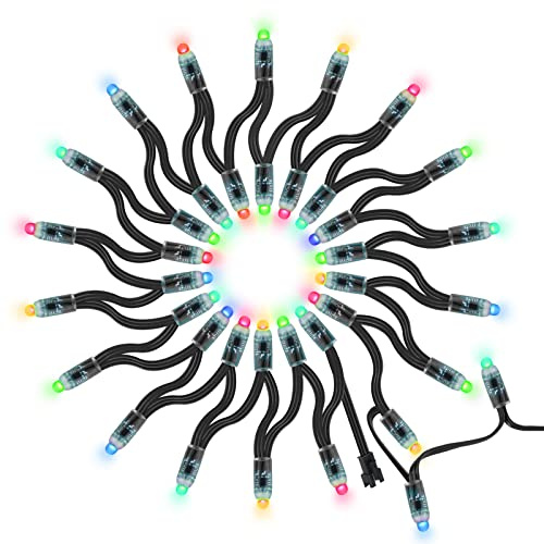 BTF-LIGHTING 50pcs WS2811 Indirizzabile individualmente RGB LED Pixels String 12mm Round Diffuso Digitale Colore Cambiando Luce per Natale Matrimonio Vacanza Festa Decorazione DC 5V IP68 Impermeabile
