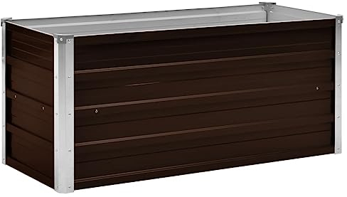 vidaXL Lit Surélevé Pot à Fleurs Jardinière Pot à Plante Bac à Plante Véranda Jardin Balcon Patio Terrasse Cour Extérieur 100x40x45 cm Acier