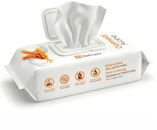 Lingettes de toilettage pour Chiens et Chats (Paquet de 100) by Best Pet Supplies - senteurs Naturelles pour Les Peaux sèches ou sensibles et Les démangeaisons, Avoine Apaisante, Size 20x23 cm
