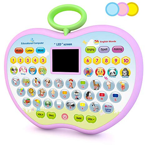 Eala Birthday Gift for Girls Kids, Education Computer Toys Age 1 2 3 Boys Toddlers Tablet Toys Gift Age 2 3 4 Childrens Girls Learning Toy for 2-4 Year Old Girls