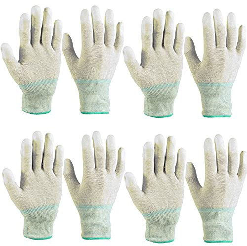 4 Pairs Esd Gloves, Anti Static Gloves with High Resistance Carbon Fiber