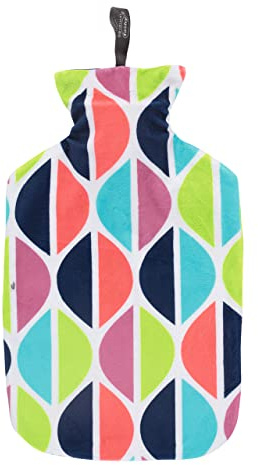 fashy Wärmflasche 2,0L mit Bezug und Klettverschluss, bunt, 67372 01