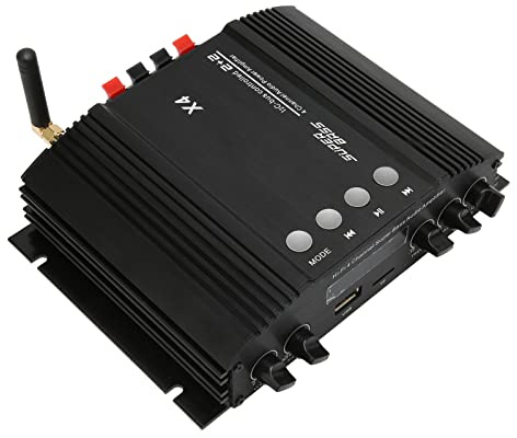 Amplificador Bluetooth, LEPY X4 Mini Amplificador Estéreo Hi-Fi de 4 Canales, Bluetooth 5.0/Entrada Coaxial/Entrada óptica/Ajuste de Graves Altos/Reproducción de Tarjeta USB/TF, Etc. 100-240V(EU)
