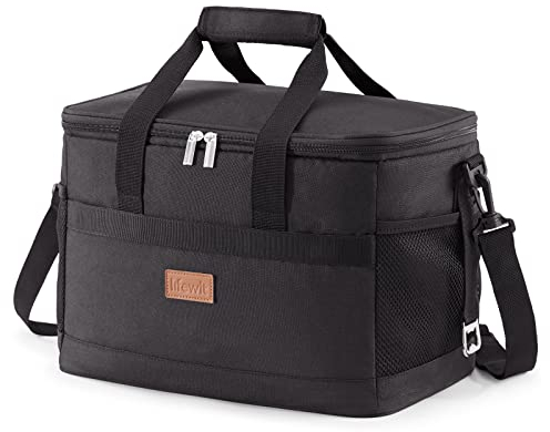 Lifewit 33L Kühltasche Groß faltbar Kühlkorb Kühlbox Thermotasche Picknicktasche für Lebensmitteltransport, Schwarz