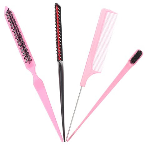 capelli 1 set Kit statico Bordi Pettini Spazzole rosa Punta Styling e taglio Toelettatura laterale Finitura Tintura Calore Slick Presa in giro Attaccatura dei capelli Strumenti for la coda Dente del s