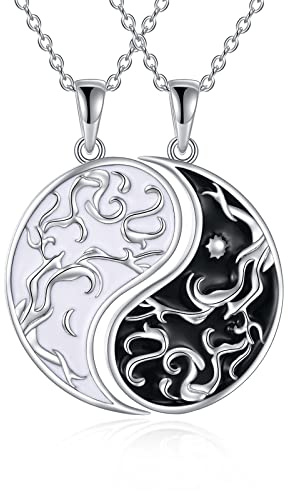 YFN Yin Yang Collana in argento Sterling Albero della Vita Stella Luna Gioielli Regali di coppia per le donne