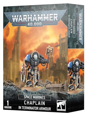 Games Workshop - Warhammer 40.000 - Space Marines: Chaplain In Terminator Armour (Edition 2023), Blau
