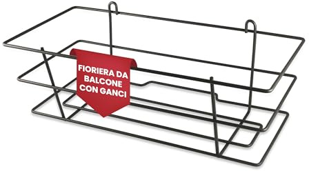 Galvanoplastica Fiorella - Fioriera da Parete [54 X 24 CM] Portavaso da Appendere, Vasi da appendere esterno, Vasi Sospesi per Piante, Fioriere da Balcone o da Parete - Colore Antracite