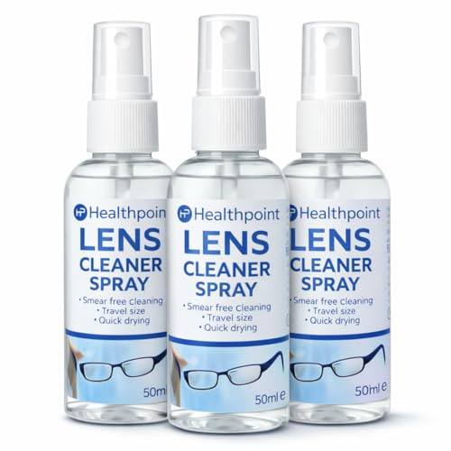 Bestus - Lens Cleaning Spray, 3 Pack, Glasses & Lens Cleaner, Perfect for DSLR, Smartphone & Ski Goggles, Clear
