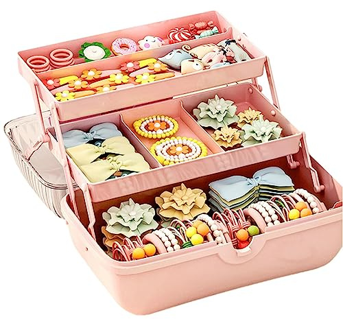 Haarschmuck Organizer Kinder Haarschmuck Aufbewahrungs Kasten Aufbewahrungsbox Für Haargummis Und Haarbänder Geschichtete Behälter Für Mädchen Badezimmer Schlafzimmer