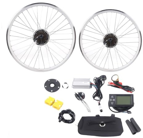 XUEMANSHOP 28 Zoll Ebike Umbausatz, 250W 36V Ebike Kit mit Regler, 7 Geschwindigkeit Schwungrad, LCD Display, Pedalsensor, E-Bike Hinterrad