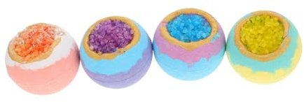 FRCOLOR 4stücke Dusche Bälle Badebomben Natürliche Spa Blasen Badekugeln Mit Ätherischen Ölen Für Entspannungsgeste Bad Zubehör