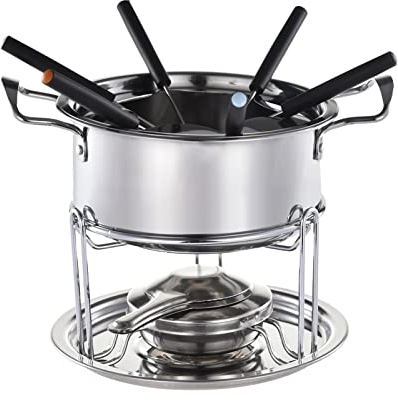 Service À Fondue En Fonte Pour 6 Personnes Service À Fondue Avec Brûleur Et Fourchettes Ensemble Multifonctionnel À Fondue De Fondue Au Chocolat Et Au Fromage À La Crème Glacée En Acier Au Carbone