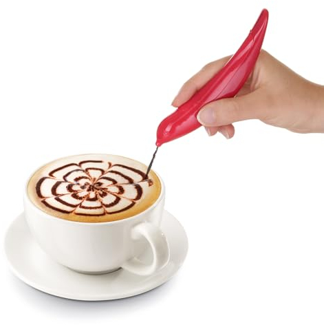 Penna decorativa per cappuccino e dolci rossa rosso Cottura,Tè e caffè