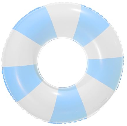 1 Piece Inflatable Swimming Ring for Children, Blue and White Striped Swimming Ring, Swimming Practice Ring, Thickened Swimming Ring, Suitable for Summer Beach and Pool Parties