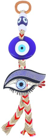 Amuleto Colgante de Pared Ojo Turco Mal de Ojo para Buena Suerte y Protección en casa (Ojo de Horus con Ojo Turco)
