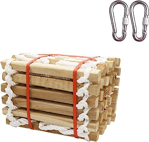 Weiche Leiter, Feuerleiter, Holzstrickleiter, Notrettungsleiter, Leiter mit Klettverschluss, für den schnellen Einsatz im Feuer, Strickleiter