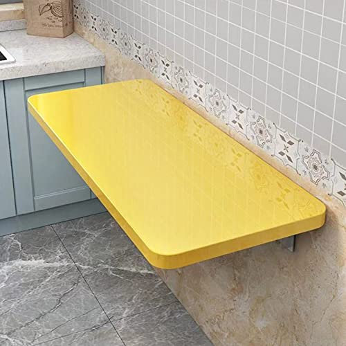 JXIPANUL Balkon-Stehtisch für Geländer, an der Wand montierter Klapptisch, platzsparender Hängetisch für Arbeitszimmer, Schlafzimmer, Badezimmer oder Balkon/Gelb/100 x 30 cm/39,37 x 11,81 Z