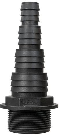 B2C Multi Size Hose Tail Connectors for Corrugated Pond Pipe Versatile Fittings in a Range of Sizes Drainage Waste water (1.5 BSPM - 20/25/40mm)