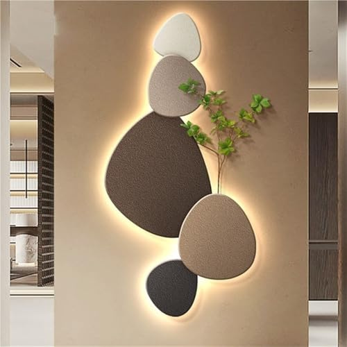 LIUWOPA Decorazione da Parete a LED 3D con Motivo in Pietra, murale Illuminato per Soggiorno, Camera da Letto, Ingresso, Accento Decorativo in Pietra illuminata