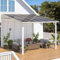 Homdex Pergola Murale 3 x 3 m - Tonnelle Métallique Extérieure pour Jardin - Toit Incliné Résistant aux UV & Intempéries - Blanche