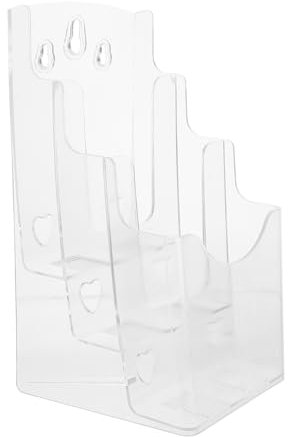 MUCKLILY Transparenter A6 Prospektständer Aus Acryl Dreistufiger Broschürenhalter Für Tisch Und Wand Kompakter Desktop Organizer Zur Effizienten Präsentation Und Sortierung