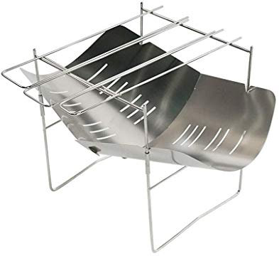 HYUARB Mini Stainless Steel Barbecue Camping Stove Cooking Rack Foldable Charcoal BBQ Grill
