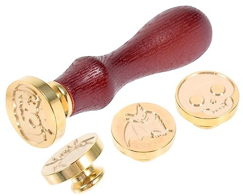 Angoily 1 Set Halloween Stempel Benutzerdefiniertes Wachssiegel Siegel Für Hartwachs Siegelstempel Hochzeitssiegel Stempelset Goldene Briefpapierstempel Verpackungssiegel