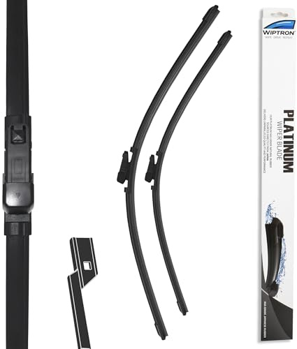 Wiptron Platinum Wiper Blade Set fits: FIAT 500 Hatchback (Oct 2007 Onwards) Durable, Aerodynamic Front Wiper Blades with Consistent All-Climate Efficiency