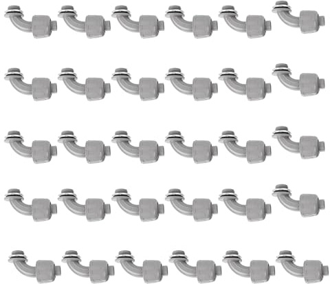Liquid Tight Conduit Connectors PVC Flexible Conduit Fittings Electrical Connectors 30pcs for Outdoor Electrical Weatherproof PVC Cable Fittings