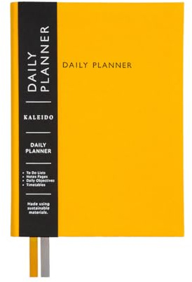 Undatierter Tagesplaner-Notizbuch, To-Do-Listen, Stundenplan, Notizseiten, B6, Gelb