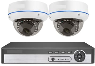 JOXLOVER 8CH 5MP Poe di telecamere di Sicurezza a Cupola Telecamera IP a Prova di vandalo for Interni Home CCTV Record Kit di Protezione di sorveglianza per Esterni(None,8CH NVR 2PCS Cameras)