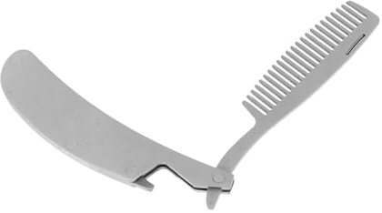 COLLBATH Klappkamm Tragbarer Kleiner Haarkamm und Bartkamm aus Edelstahl und Massiert Sanft die Haut Verbessert Schlafqualität für Unterwegs
