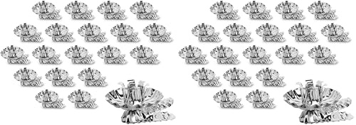 Idena 31892 - Baumkerzenhalter für den Weihnachtsbaum, 20 Stück in Silber, Vintage Kerzenhalter aus Metall, mit Clip für Äste bis 1,5 cm Dicke (Packung mit 2)