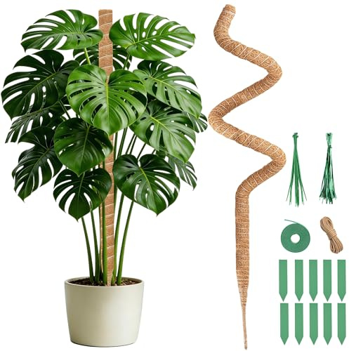 125cm Monstera Rankhilfe, Biegsame Moosstab für Monstera | Rankhilfe Monstera mit Vollständig für Kletterpflanzen, Handgefertigte Kokosstab Monstera Moss Pole, für Indoor Pflanzen
