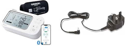 OMRON X7 Smart AFib, Upper Arm Blood Pressure Monitor, AFib Screening, Clinically Validated, 2 Users + OMRON HHP-CM01 Universal Power Adapter