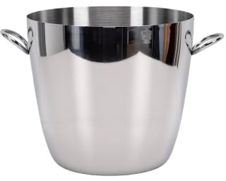 Generic Cubo de Acero Inoxidable de 5 L, Tina para Bebidas con Asas para Fiesta Barbacoa Interior Exterior