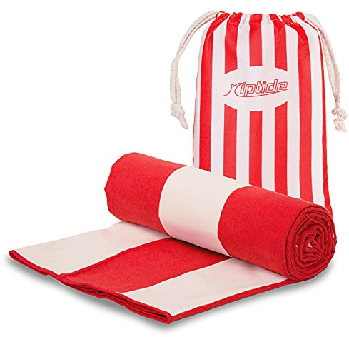 riptide Strandhandtuch XXL - Mikrofaser Badetücher Set, gestreift I Microfaser Travel Strandtücher, Reisehandtücher mit Tasche I für Erwachsene und Kinder
