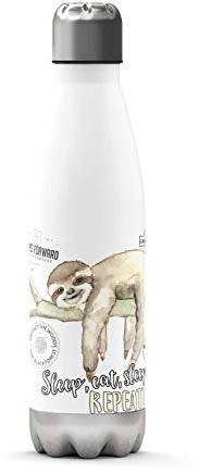 Sunnywall Premium Edelstahl-Thermosflasche niedliches Motiv kalt & heiß Thermoskanne Isolierflasche Trinkflasche 500ml Wasserflasche 0.50L Campingflasche Isolier-Trinkflasche Auslaufsicher