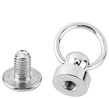 Metallknopfnieten, 10 Stück Messing Silber Niet DIY Leder Craft Metallniet mit Pull Ring Schnalle für Taschen Gürtel Leder Armbänder Schuhe Stiefel Handtaschen