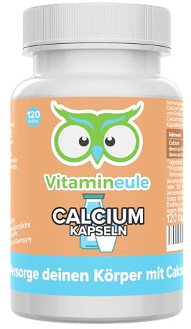 Calcium Komplex Kapseln - hochdosiert 800 mg pro Tag - 200 mg pro Kapsel | Produktion in Deutschland - Calciumcarbonat & Calciumcitrat - laborgeprüft & vegan - für Erwachsene & Kinder - Vitamineule®