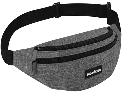 MOCOCITO Riñonera Hombre Mujer, Riñonera Impermeable Bolso de Cintura Deportiva con Cinturón Ajustable, Bolsos Bandolera para Entrenamiento, Viaje, Casual, Correr, Senderismo, Moto