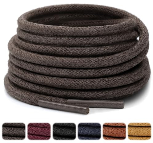 Stepace Runda vaxade skosnören [2 par] slitstarka skoband för kostymskor,ca 2,5–3 mm i diameter,66 cm – 135 cm längd mörkbrun 116