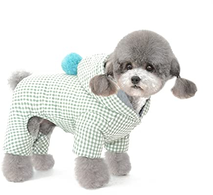 PETCUTE Hundemantel Wintermäntel mit Kapuze für Kleine Hunde,Hundejacke mit Baumwolle,Kapuzenpullover für Hunde/Welpen,Vierbeiniges Hundebekleidung für Kleine Mittlere Große Hunde,für den Winter
