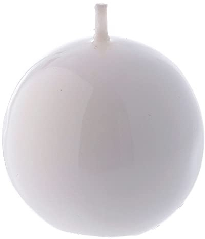 Holyart Kerze Siegellack Kugel Form Weiss 5cm
