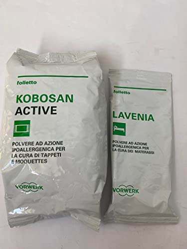 FOLLETTO KOBOSAN ACTIVE LAVENIA 1 confezione polvere per la pulizia tappeti 500 G confezione materassi,150 G (PRODOTTI ORIGINALI)