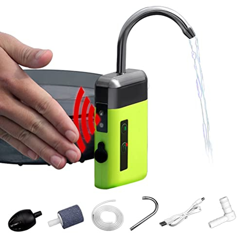 KKPLZZ Aquarium-Luftpumpe, Sauerstoffgerät/Wasserpumpen/Beleuchtung 3-in-1, multifunktionale Sauerstoffpumpe Aquarien, energiesparend, intelligenter Sensor,